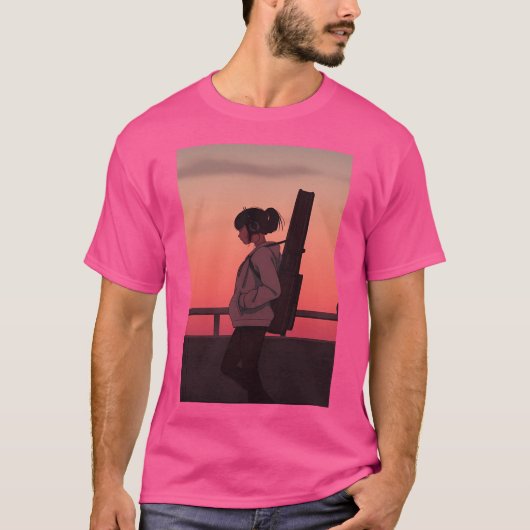 T-shirt Anime Girl Lofi 90 (Devant)
