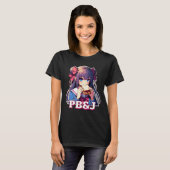 T-shirt Anime Girl mangeant un sandwich PB&J (Devant entier)