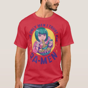 T-shirt Anime Girl Manger Ramen Hommes Drôle Nourriture