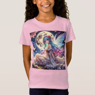 T-Shirt Anime Girl Moon Fairy Princesse dans le jardin
