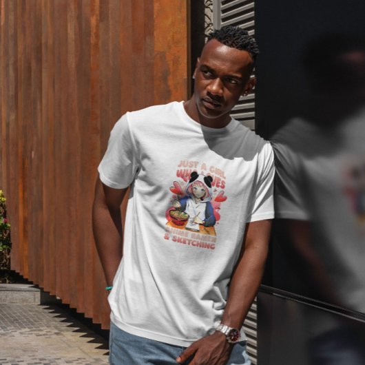 T-shirt Anime Girl Ramen Et Sketting