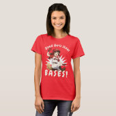 T-shirt Anime Girl Softball Player Stealing Base (Devant entier)