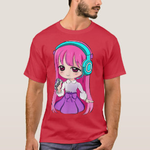 T-shirt Anime girl Video Games  Anime And Gaming Chibi 