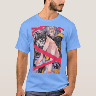 T-shirt Anime Girl Waifu Wolf Esthétique japonais Otaku