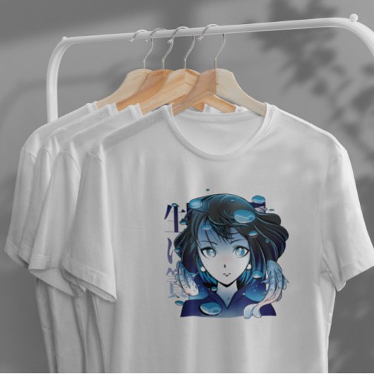 T-shirt Anime Girl With Koi Fishes