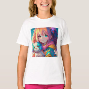 T-shirt Anime Girl with Puppy