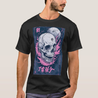 T-shirt Anime Japonais Emo Gothique Crâne Faucheur Art 01