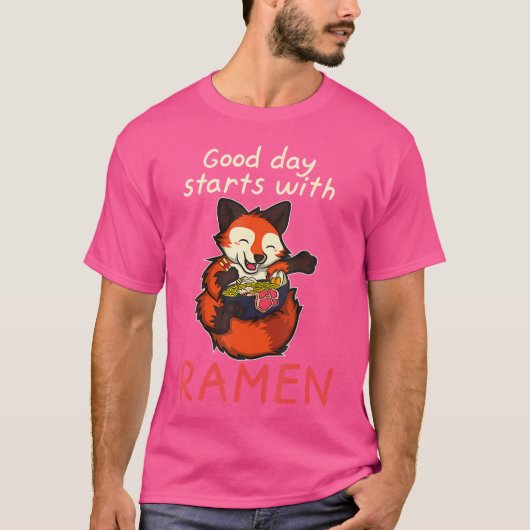T-shirt Anime japonaise Kawaii Ramen nouilles Fox (Devant)