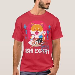T-shirt Anime japonaise Shiba Inu Sushi Kawaii Otaku Dog J