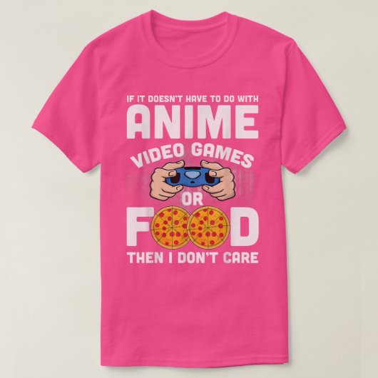 T-shirt Anime, Joueur Et Nourriture Stuff Filles Garçons H (Design devant)