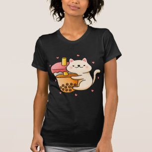 T-shirt Anime Kawaii Chat Boba Bubble Tea Anime Merch Cade