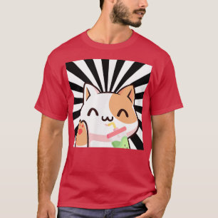 T-shirt Anime Kawaii Chat Boba Bubble Tea Femmes Hommes n
