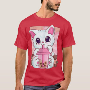 T-shirt Anime Kawaii Maneki Neko Filles de chat Femmes, bu
