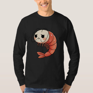 T-shirt Anime Kawaii Shrimp Chibi, Cute Grumpy Shrimp Mang