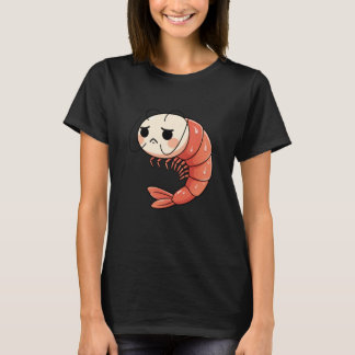 T-shirt Anime Kawaii Shrimp Chibi, Cute Grumpy Shrimp Mang