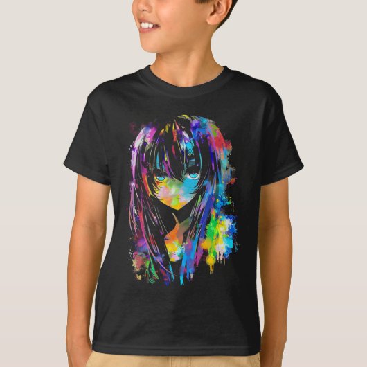 T-shirt Anime Manga Graphisme Colorful Art Anime (Devant)