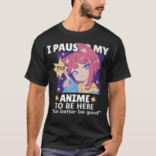 T-shirt Anime Merch Pour Fille Ado Femmes Je Pause Mon Ani
