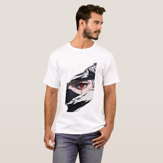 T-Shirt Anime Œil Sharingan | Graphique de Style N (Devant entier)