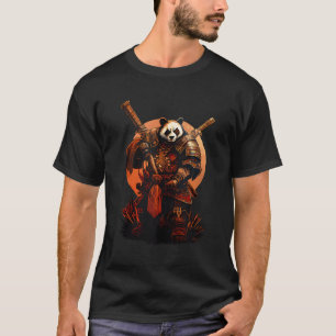 T-shirt Anime Panda Kawaii Style japonais Samurai