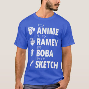 T-shirt Anime Ramen Boba Sketant Japonais Amoureux de la n