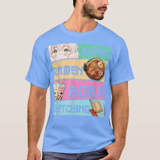 T-shirt Anime Ramen Boba Sketching Kawaii Anime Japanese G