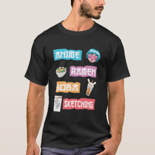 T-shirt Anime Ramen Boba Sketting - Juste Un Anime Gir mig