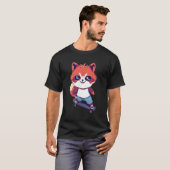 T-shirt Anime Red Panda Skateboard (Devant entier)