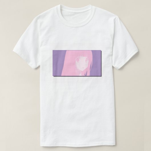 T-shirt Anime rose douce Fille - Pastel Vaporwave Art (Design devant)