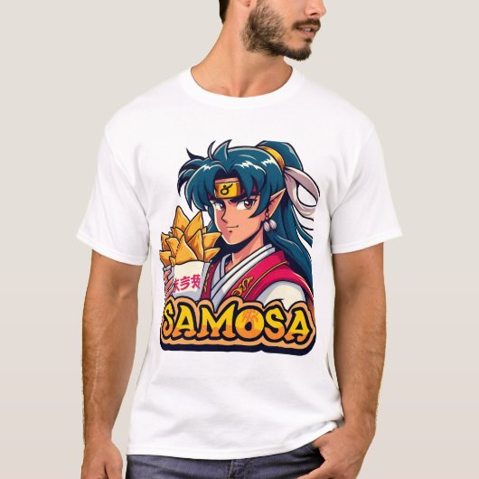 T-shirt Anime Samurai Samosa Lover Art (Devant)