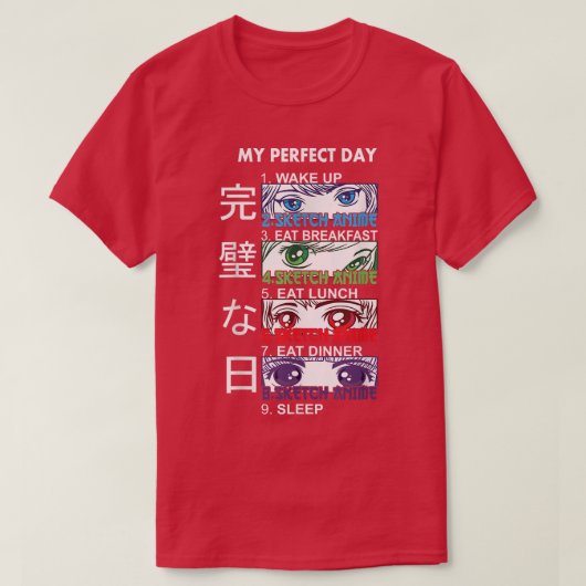 T-shirt Anime Sketching Sketching Anime Perfect Day Anime (Design devant)