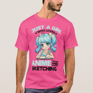T-shirt Anime Sketting Otaku Manga Dessin Kawaii