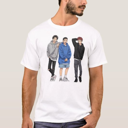 T-Shirt Anime Squad Goals - Trois Amis (Devant)