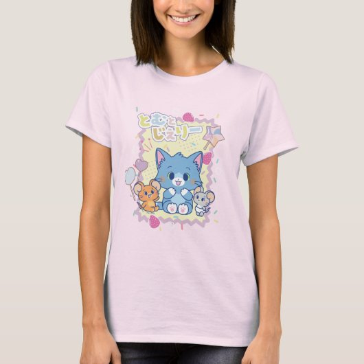 T-shirt Anime Tom et Jerry Strawberry Fun (Devant)