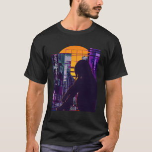T-shirt Anime triste Japonais Vaporwave Anime esthétique
