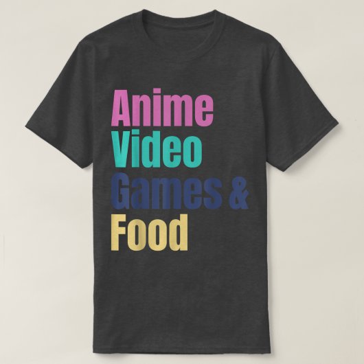 T-shirt Anime Video Games & Food  (Design devant)