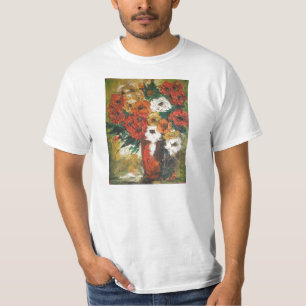 T-Shirt Ann Hayes Peinture Fleurs Rouges Mélangées