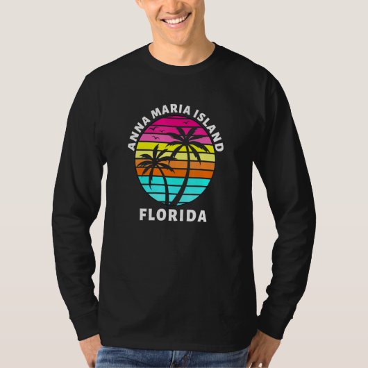 T-shirt Anna Maria Island Floride Coucher de soleil Palmie (Devant)