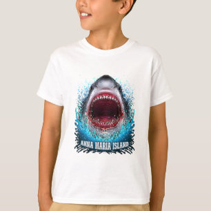 T-shirt Anna Maria Island Floride Vacances Grand Requin Bl