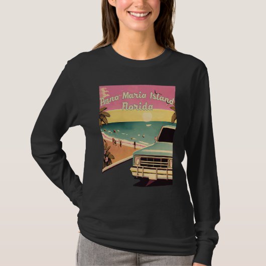 T-shirt Anna Maria Island Retro Beach Vacation Graphics Fl (Devant)
