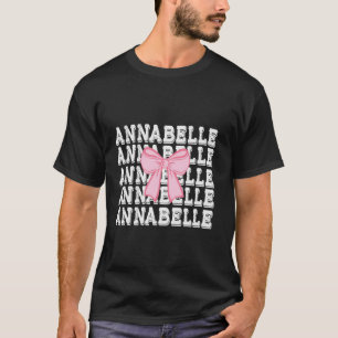 T-shirt ANNABELLE Nom Coquette Big Pink Bow Simple Cute G