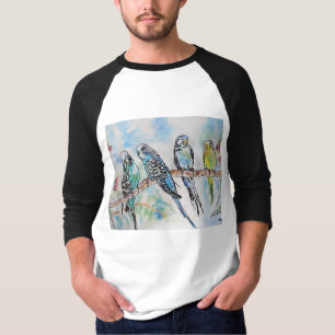T-shirt Anneau clé d'art de l'Australian Bird Budgie Water