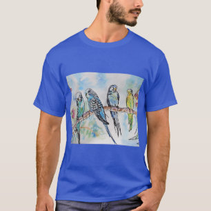 T-shirt Anneau clé d'art de l'Australian Bird Budgie Water