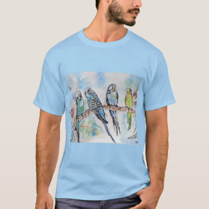 T-shirt Anneau clé d'art de l'Australian Bird Budgie Water