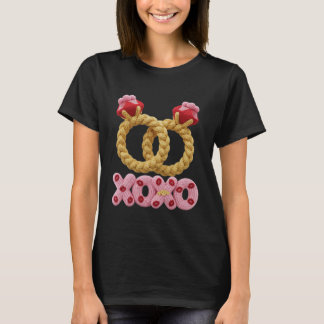 T-shirt Anneaux de mariage tricotés Adorables XOXO