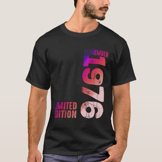 T-shirt Année 1976 Mois De Septembre 1976 Rétro 1976 Vinta (Devant)