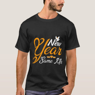 T-shirt "Année" Cœur Typographie Écriture Dorée