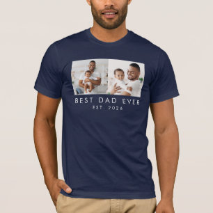 T-shirt Année de création 2 Photos Meilleur Papa de tous l