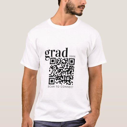 T-shirt Année De Diplôme Catégorie De Diplômé Code QR (Devant)