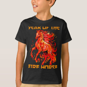 T-shirt année de feu de cheval lunaire nouvelle chinoise h