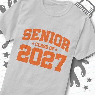T-shirt Année de fin d'études Lycée Orange Terminale Promo